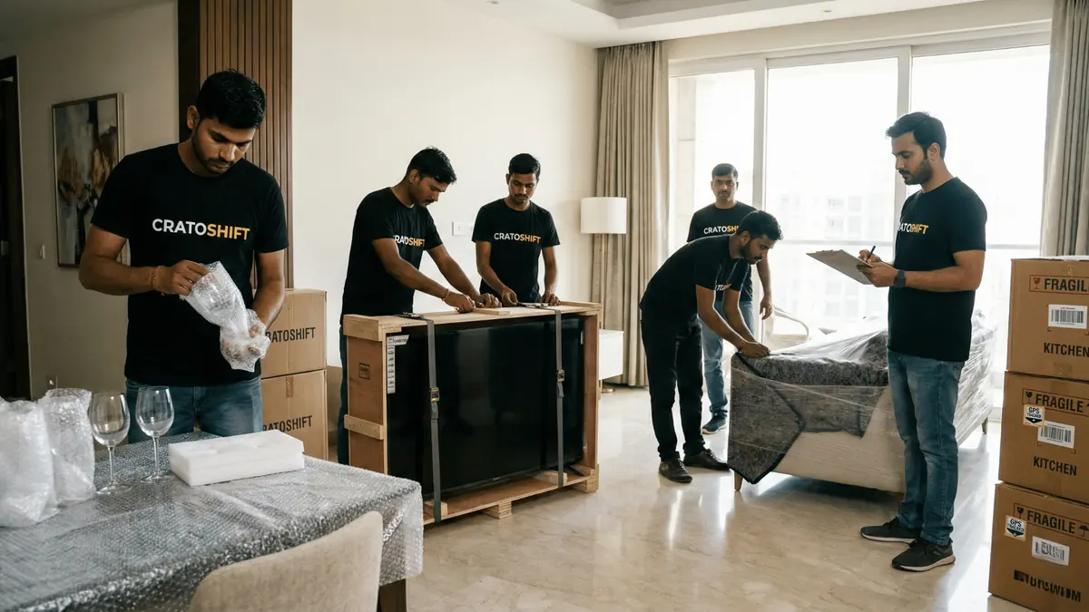 CratoShift crew packing household furniture for a home shift